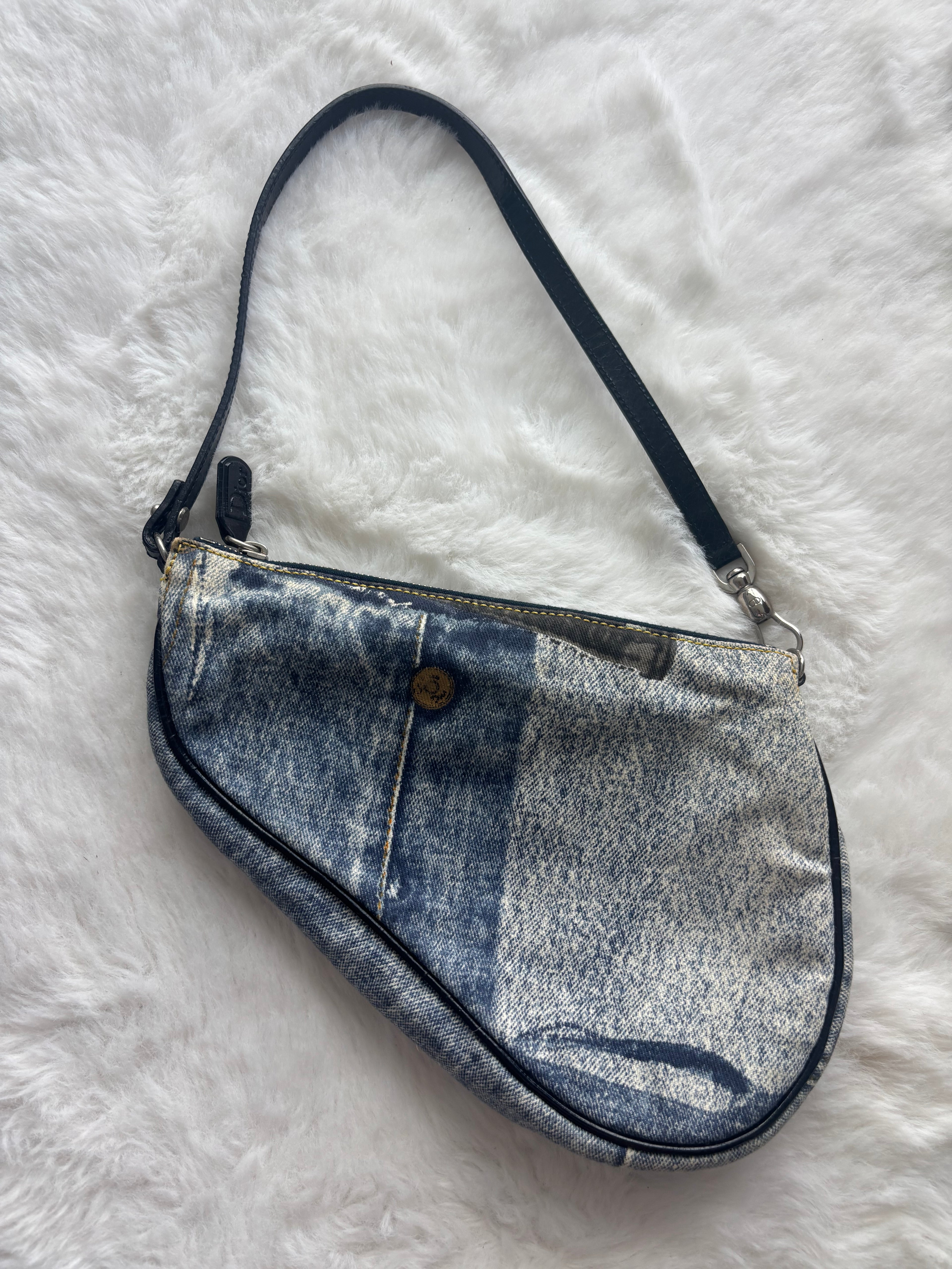 Christian Dior 2001 S/S Miss Diorella Demin Saddle Pochette