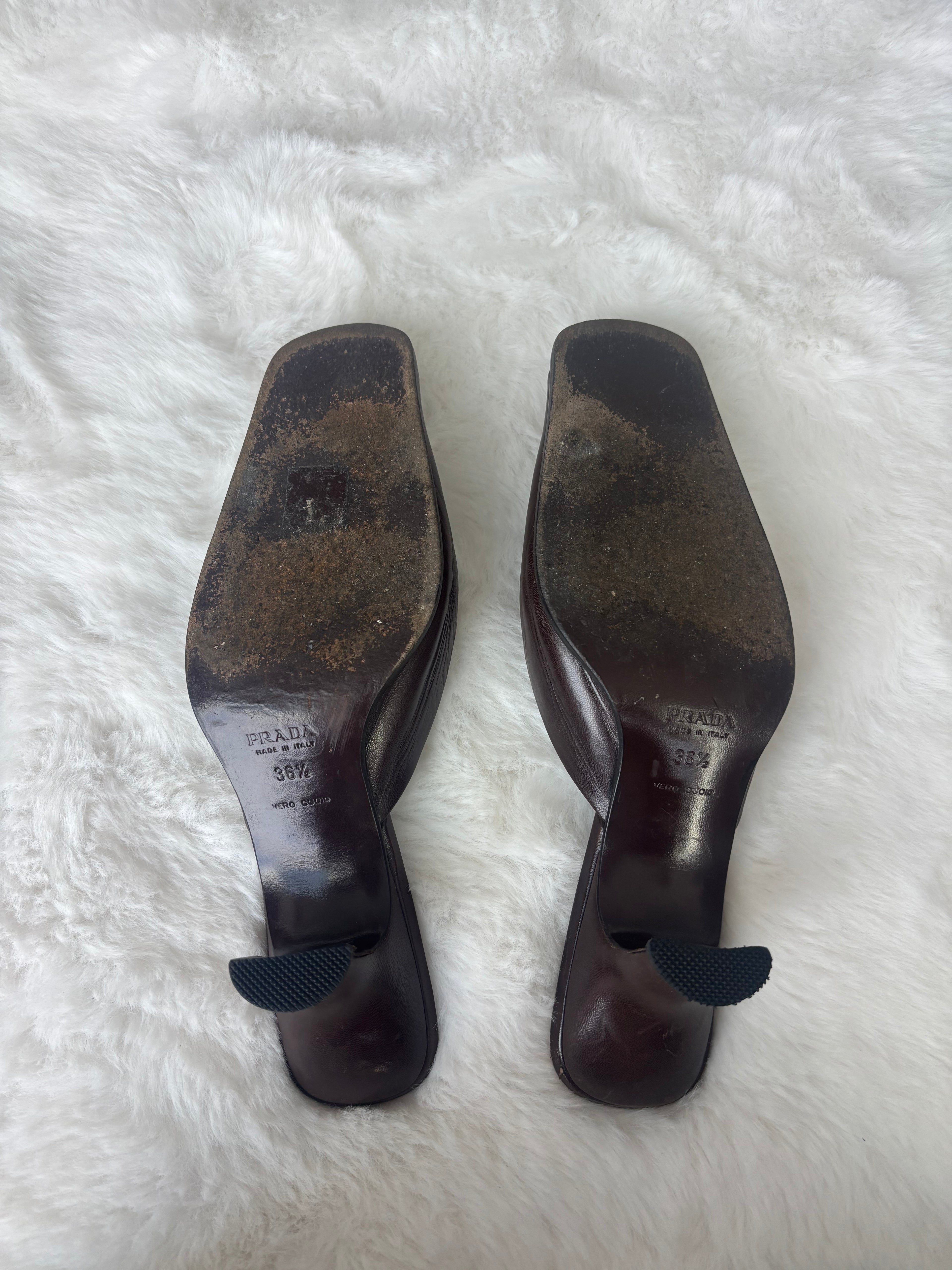 Vintage Prada Purple Rose Kitten Heels