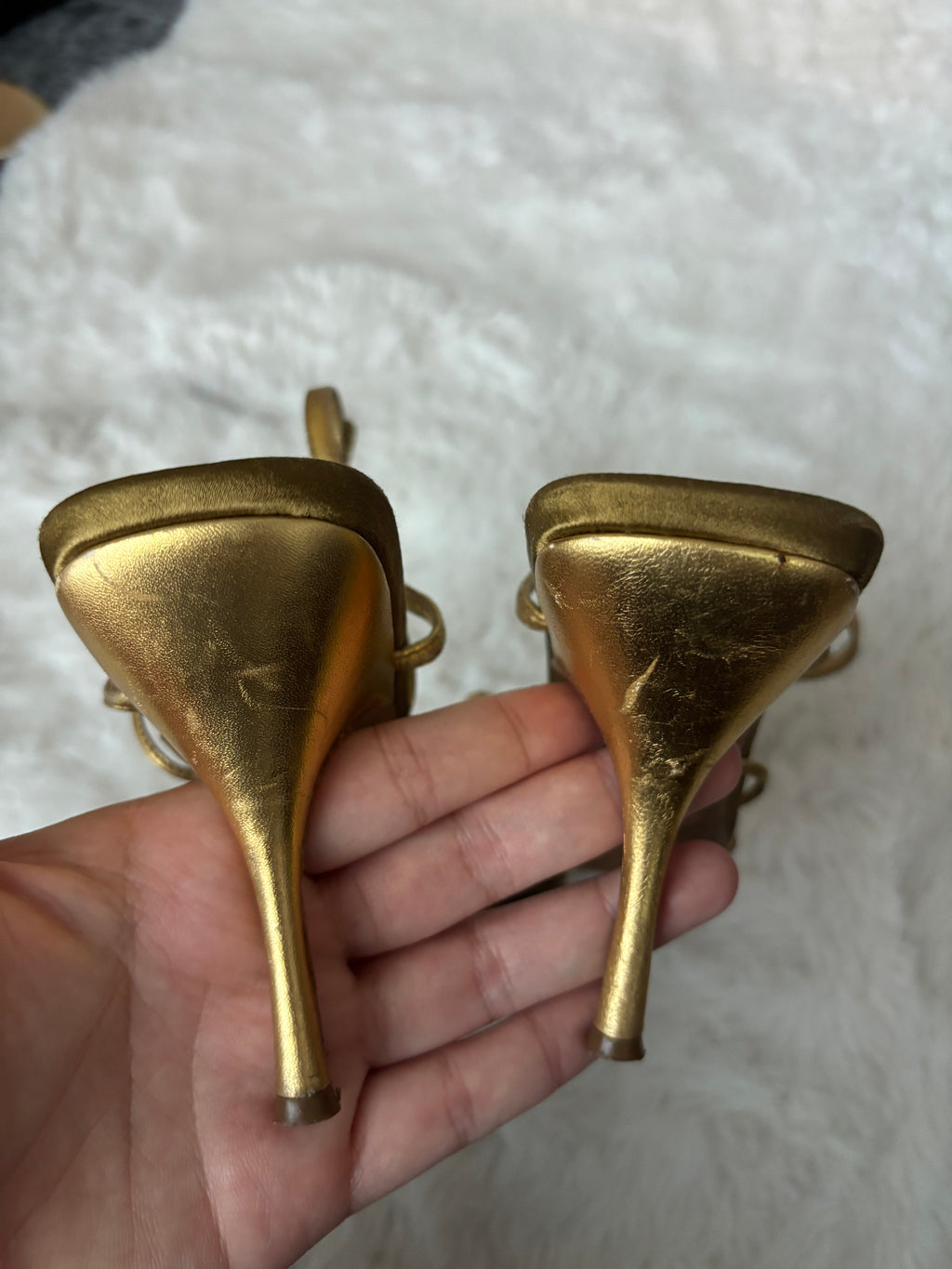 Rare Prada gold sandals with crystal embellishments