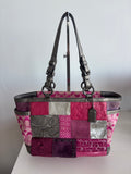 Coach Holiday Pink Patchwork Tote Bag
