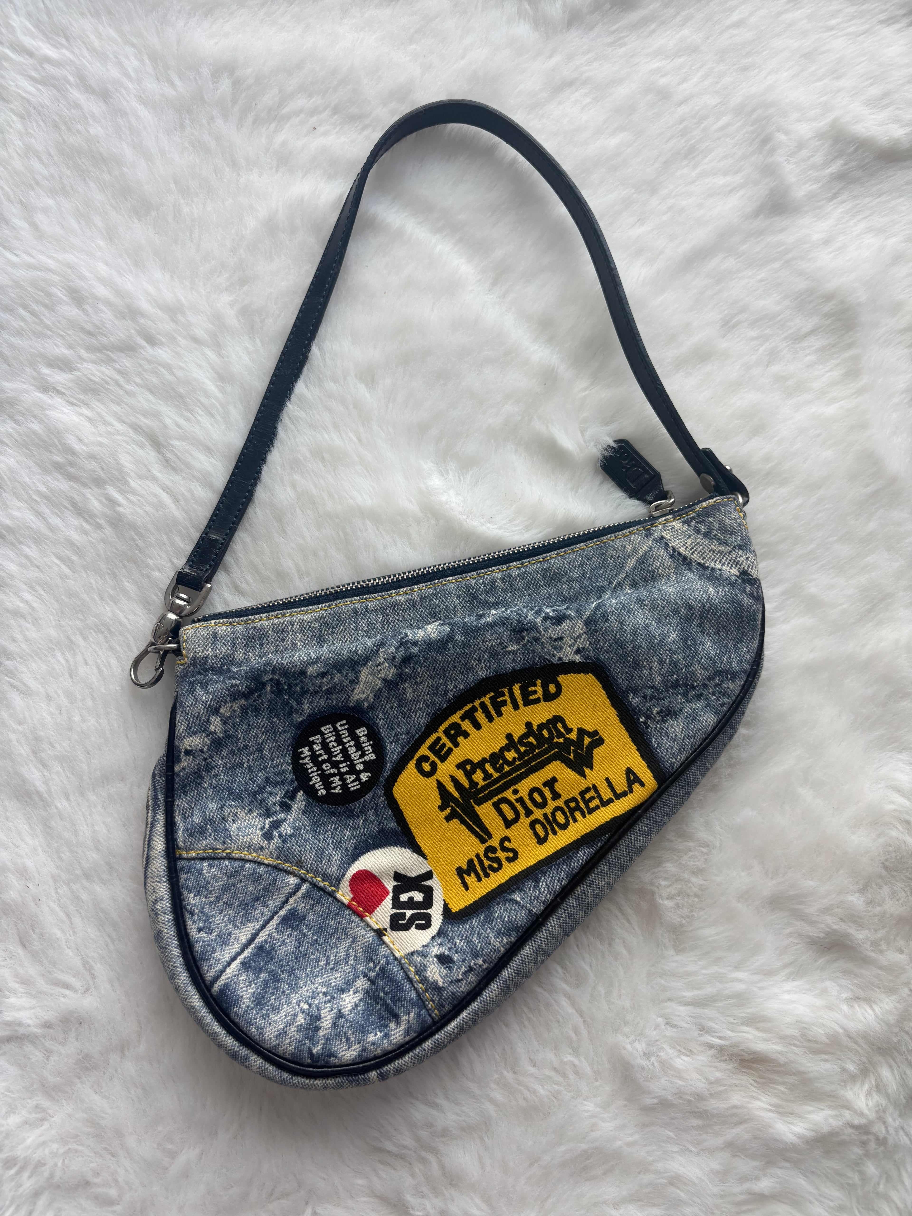 Christian Dior 2001 S/S Miss Diorella Demin Saddle Pochette