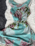 René Derhy Blue Watercolour Floral beaded Dress