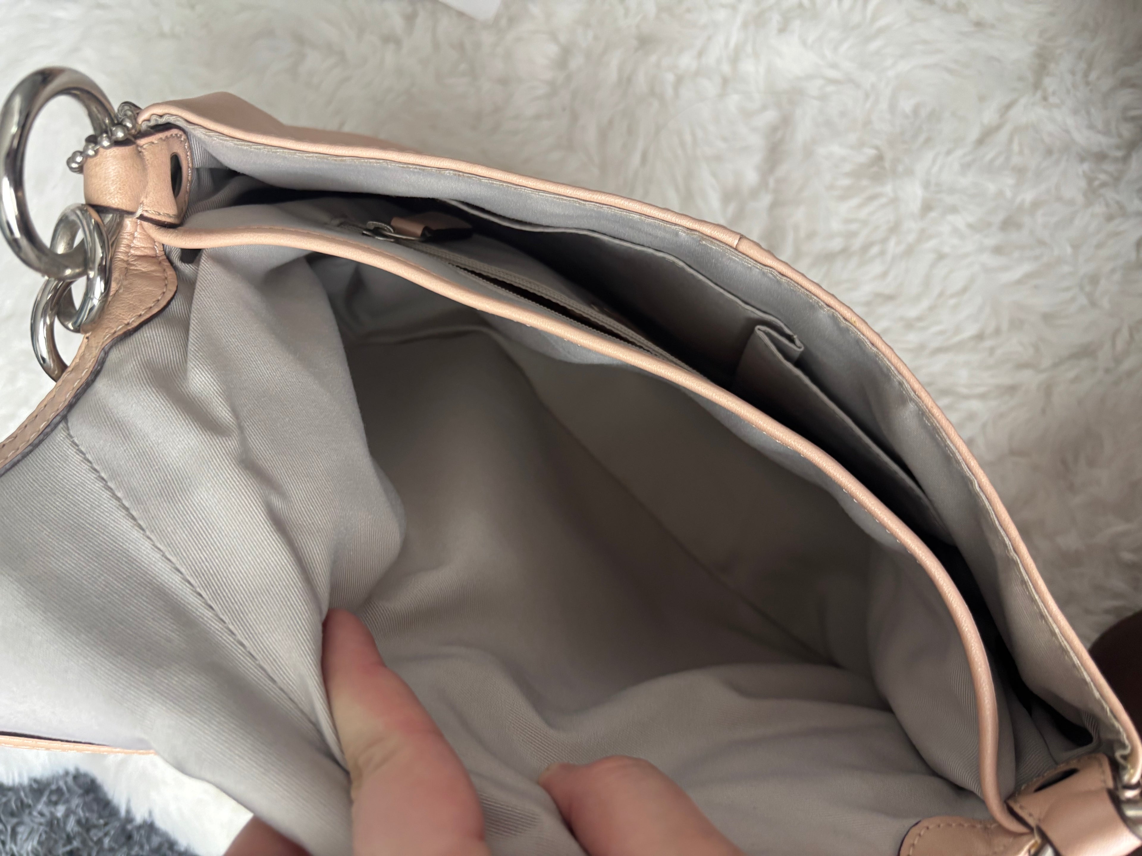 Vintage Coach Chalk Pink Leather Soho Bag with resin buckle