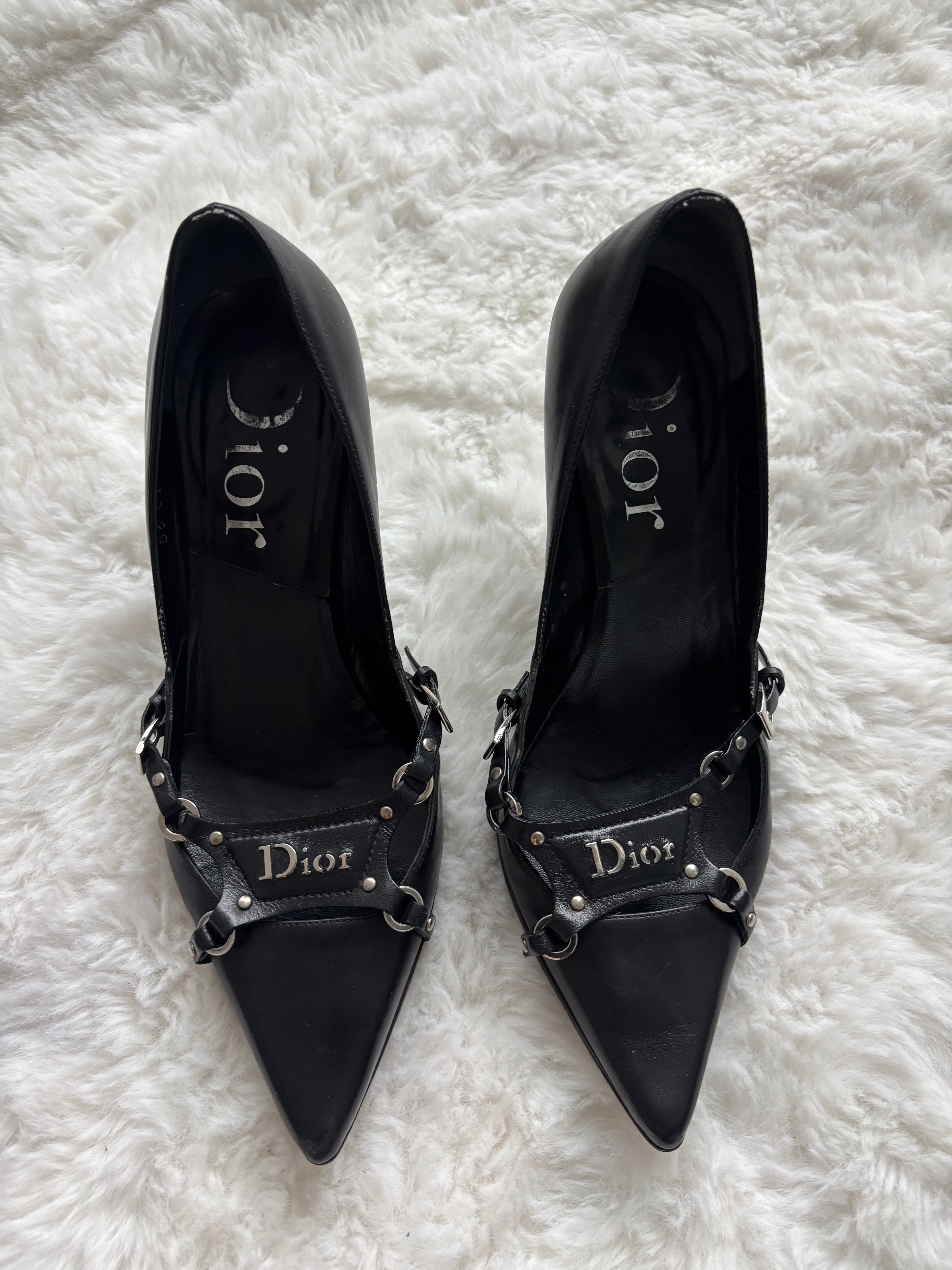 Vintage Christian Dior 2003 F/W John Galliano Era Bondage Punk Piercing Pumps Size 35.5