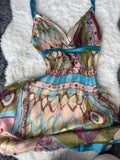 BNWT Vintage Sue Wong Boho-chic multi-coloured silk dress