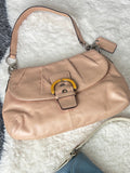 Vintage Coach Chalk Pink Leather Soho Bag with resin buckle