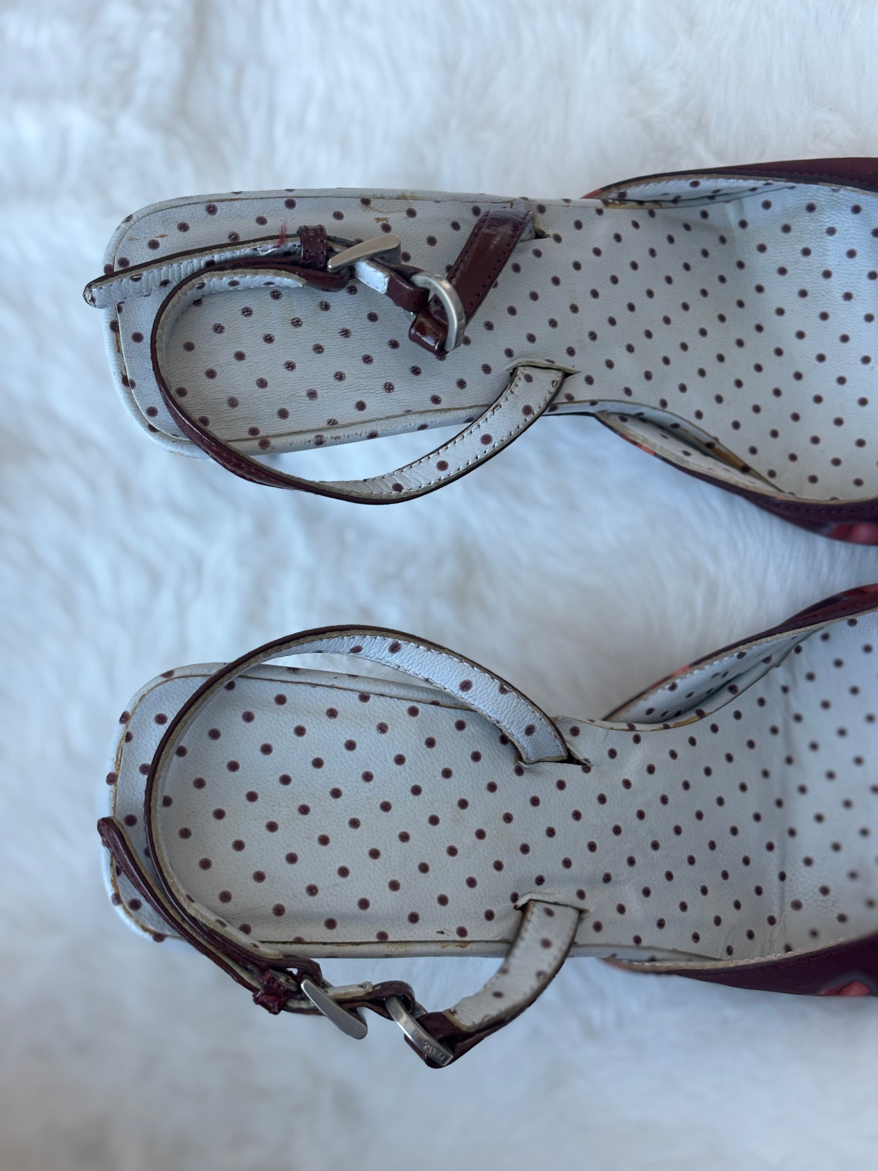 Prada 2000S/S Red Kiss Polka Dot Sling Back
