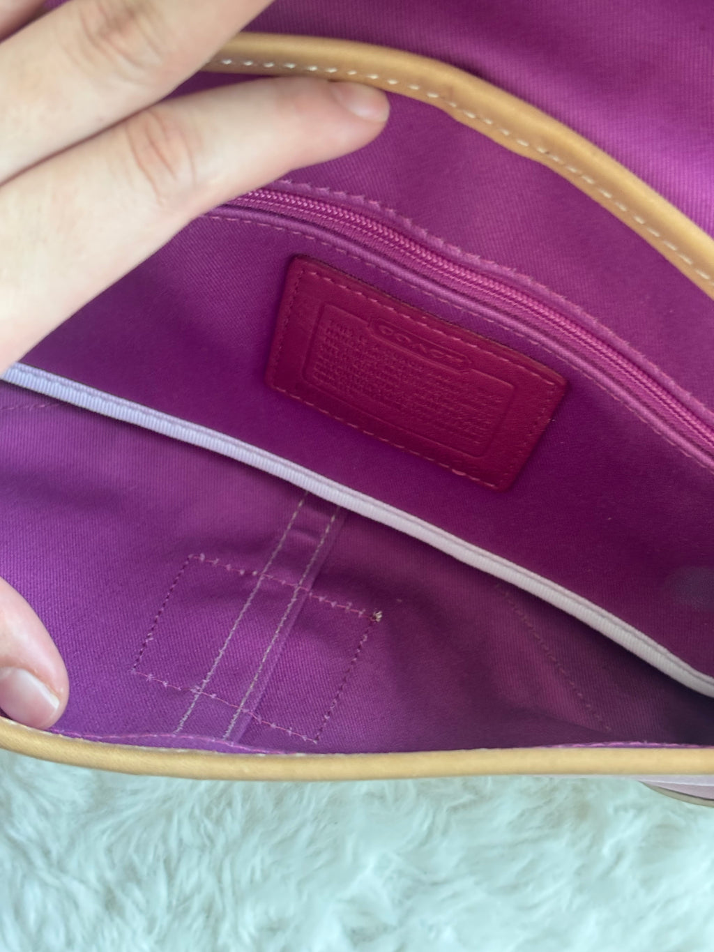 Vintage Coach Daisy Floral Pink Canvas Soho Bag