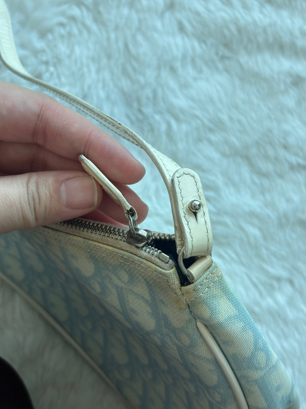 Rare Vintage Christian Dior Blue Saddle Pochette Bag