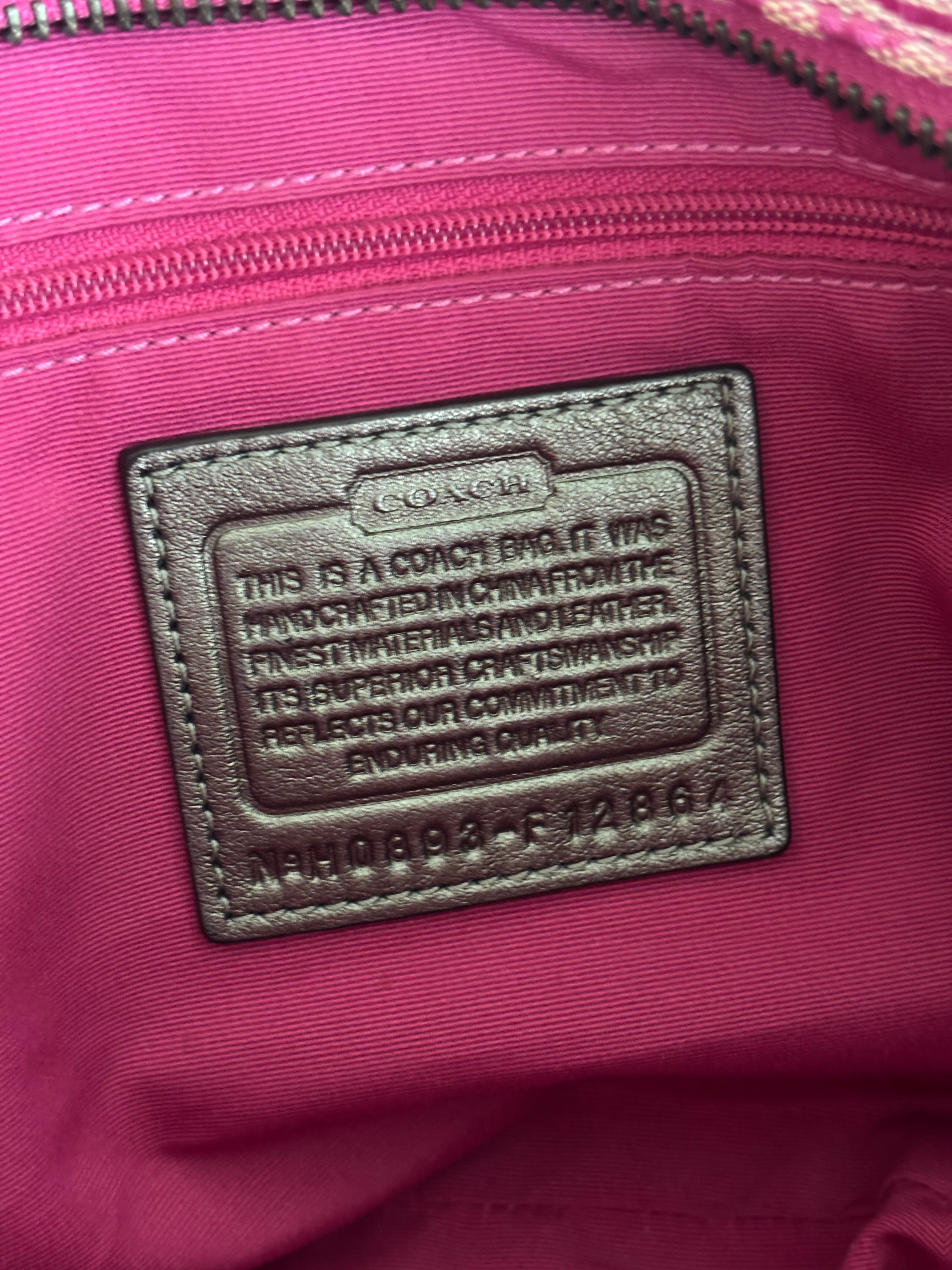 Coach Holiday Pink Patchwork Tote Bag