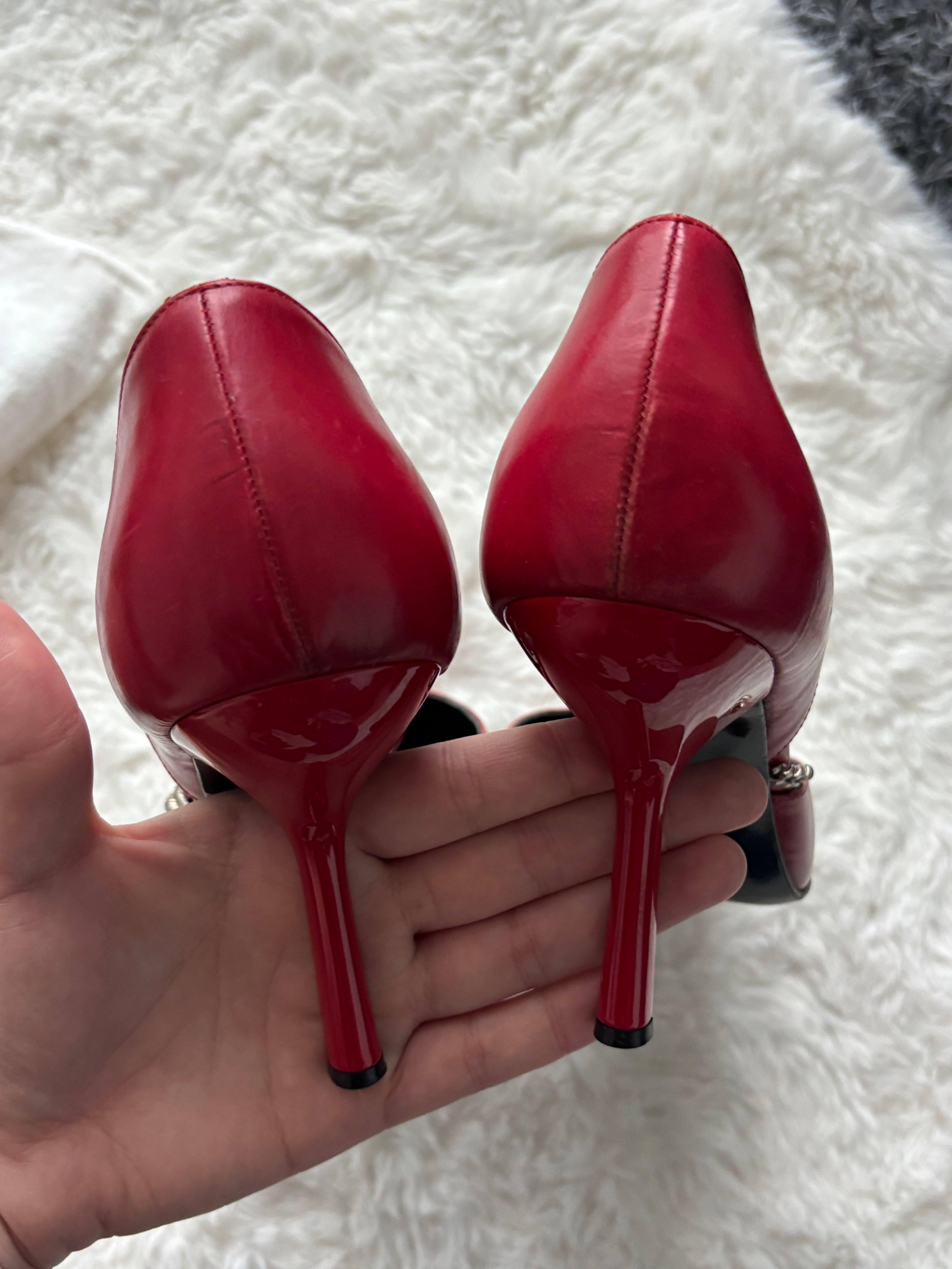 Vintage Christian Dior John Galliano era Red Punk piercing heels Size 39