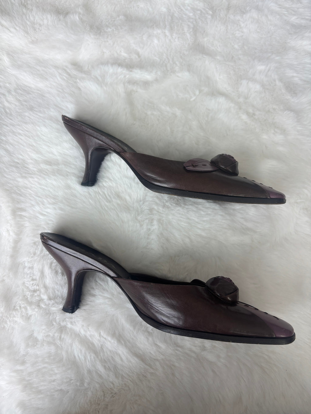 Vintage Prada Purple Rose Kitten Heels