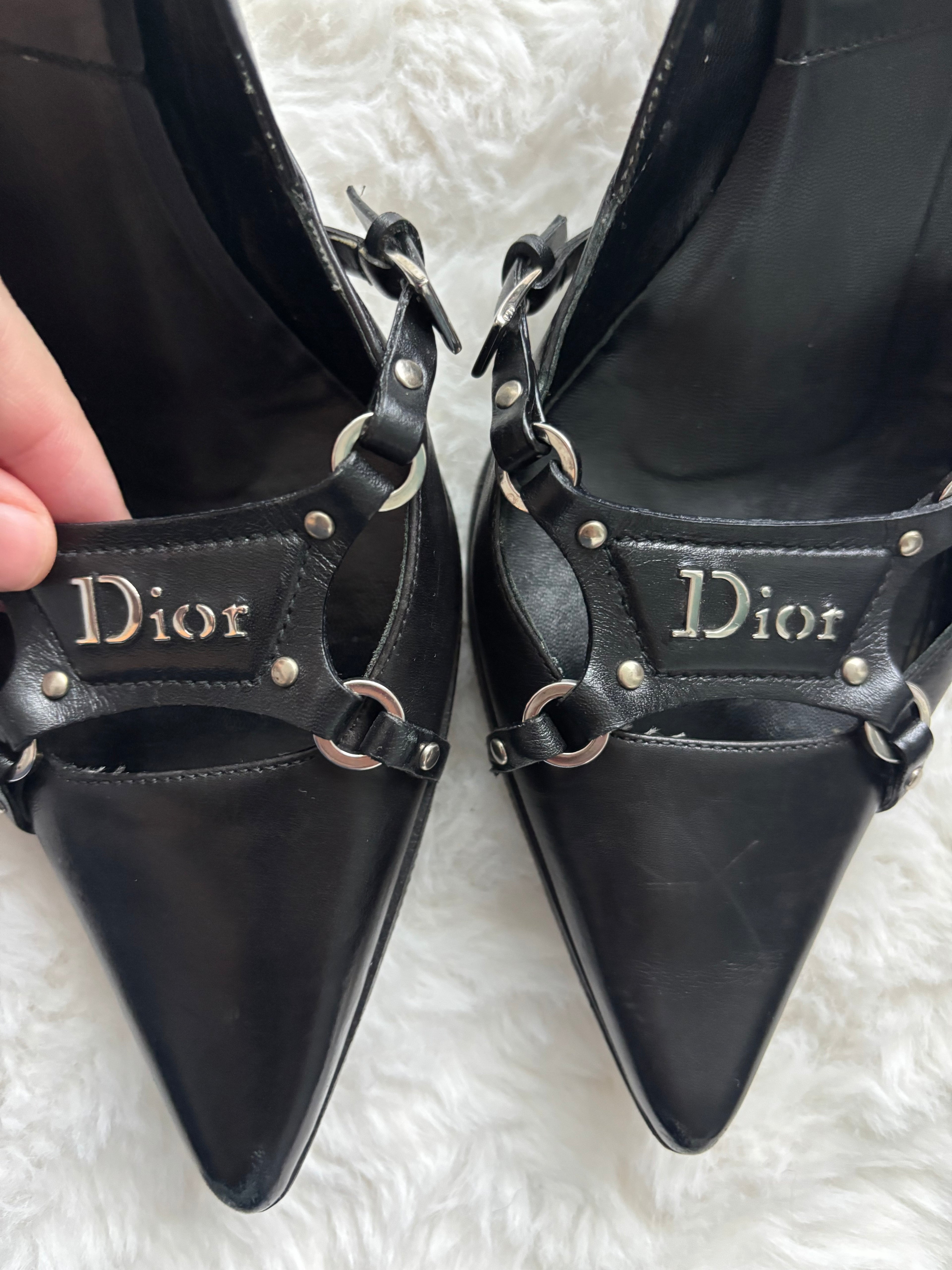 Vintage Christian Dior 2003 F/W John Galliano Era Bondage Punk Piercing Pumps Size 35.5