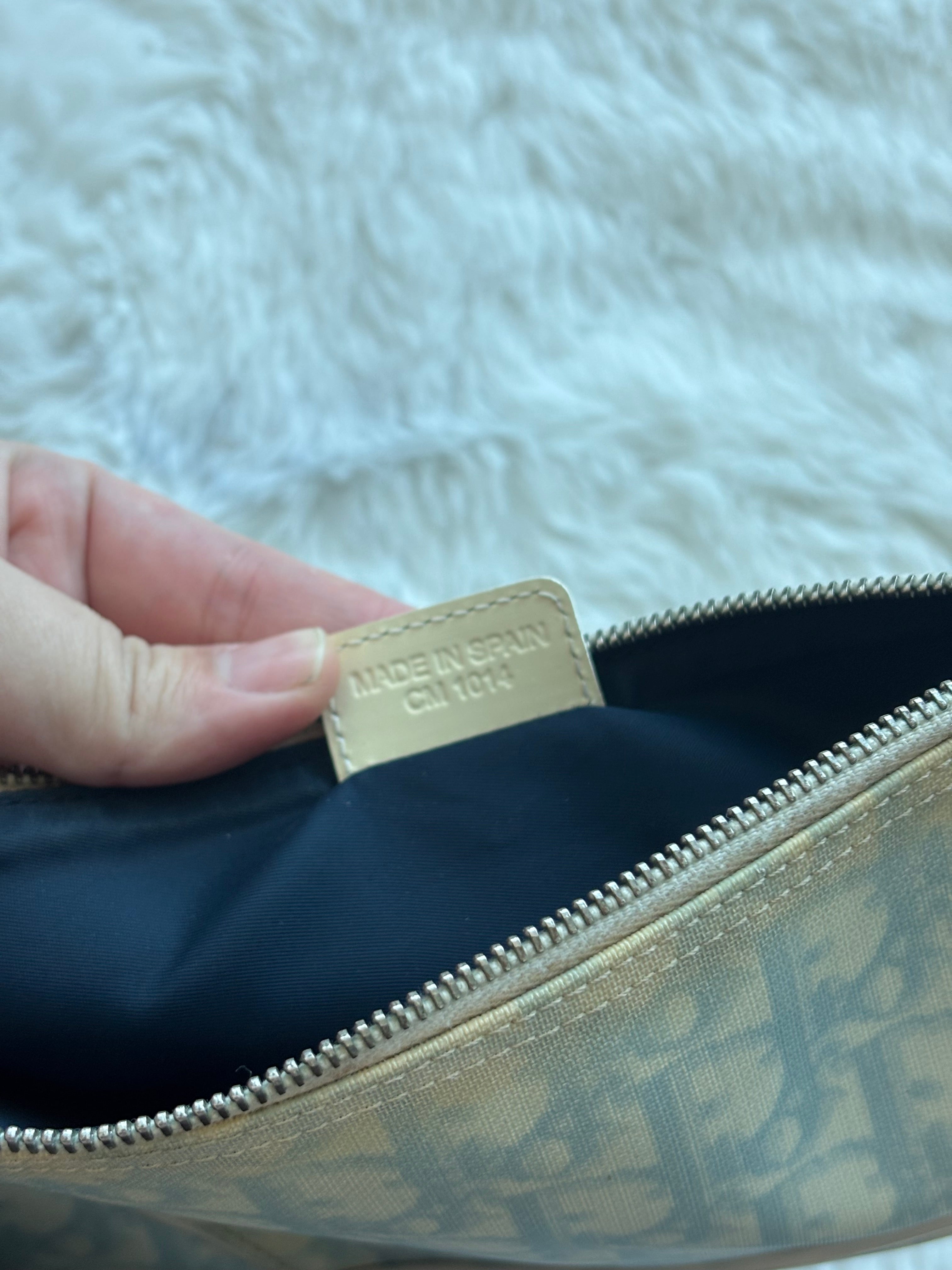 Rare Vintage Christian Dior Blue Saddle Pochette Bag