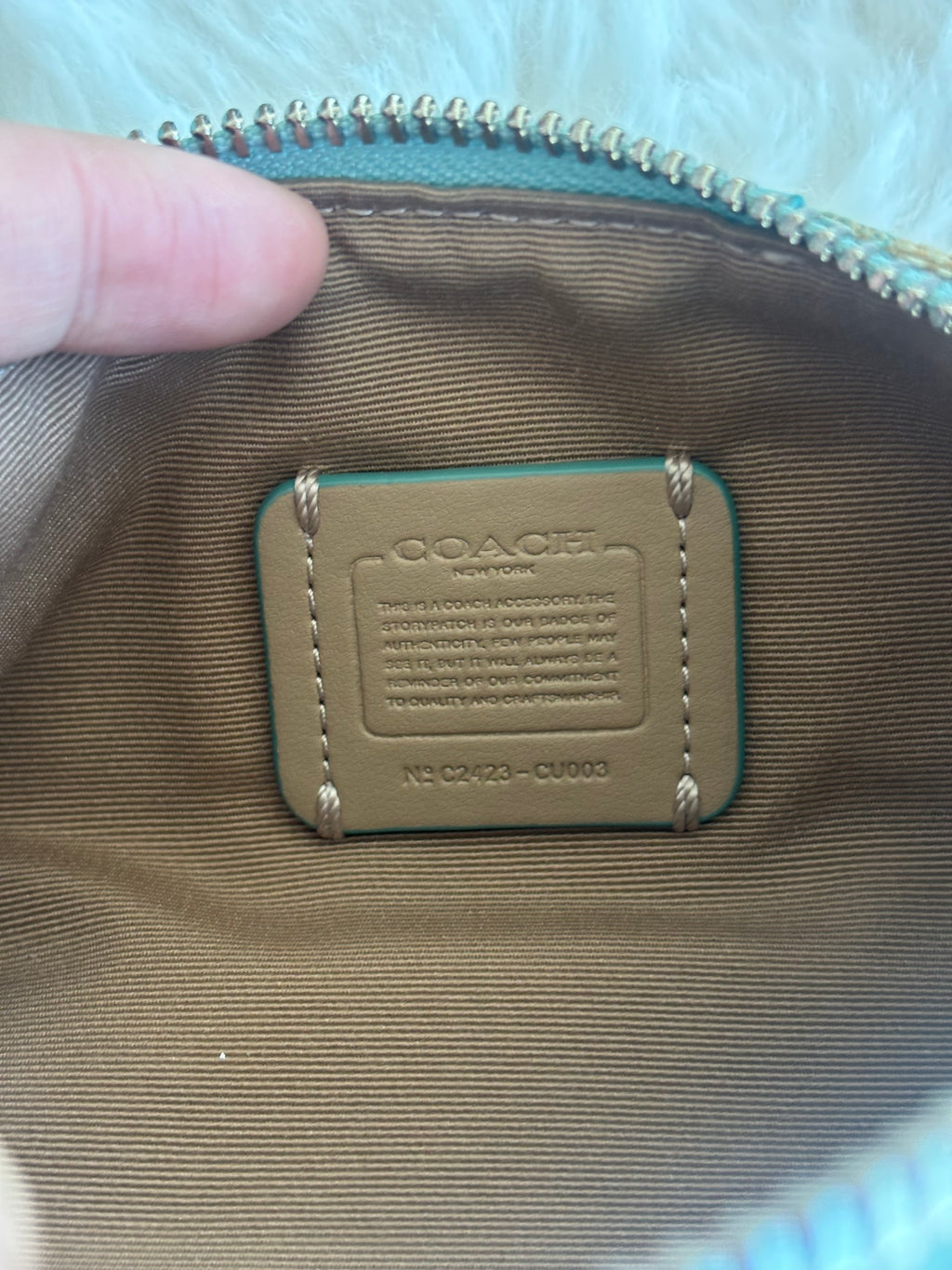 Coach 2024 Teal Blue Nolita Barrel Jacquard Monogram Bag