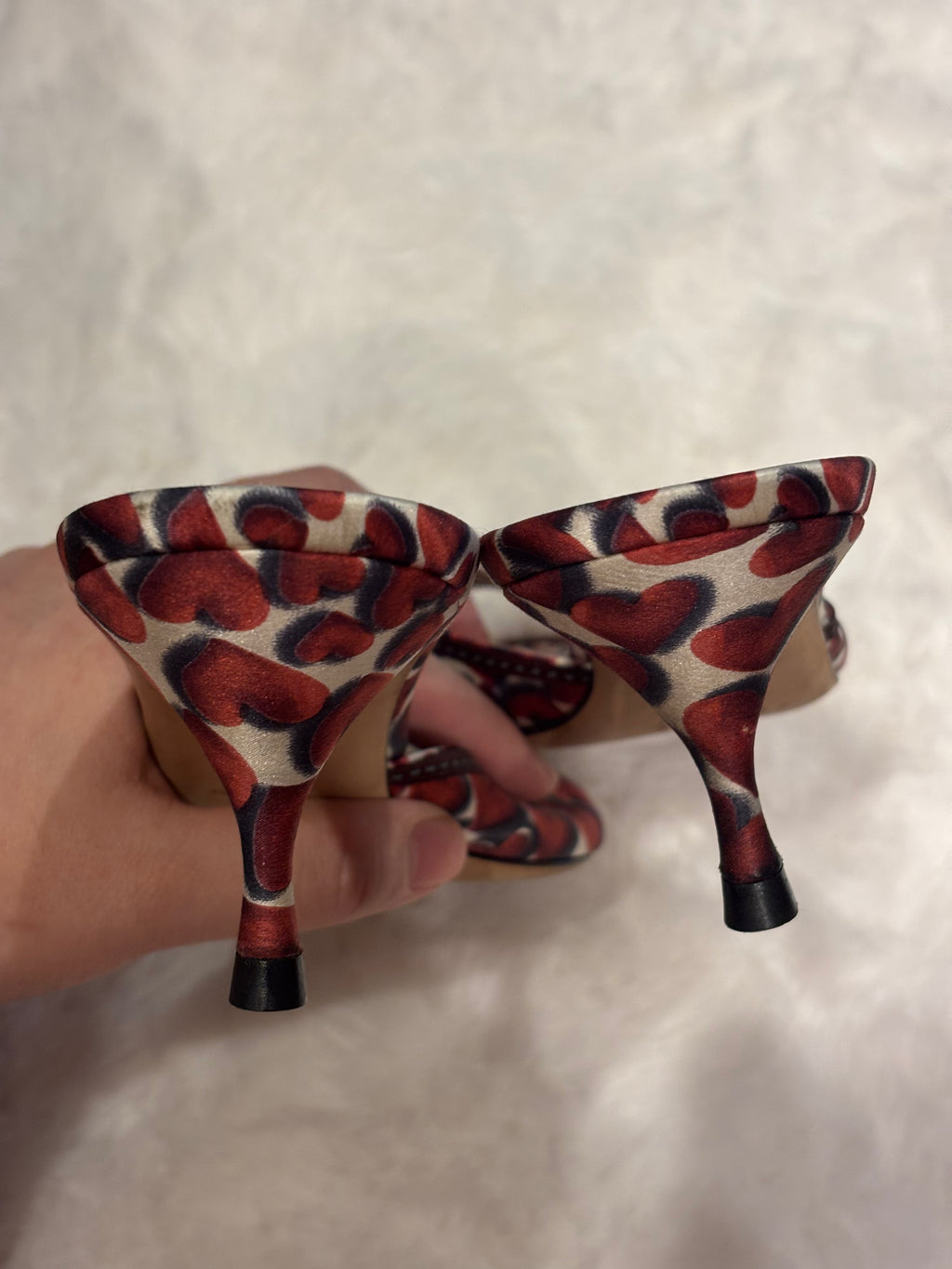 Prada 2000 S/S Red Heart Satin Sandals