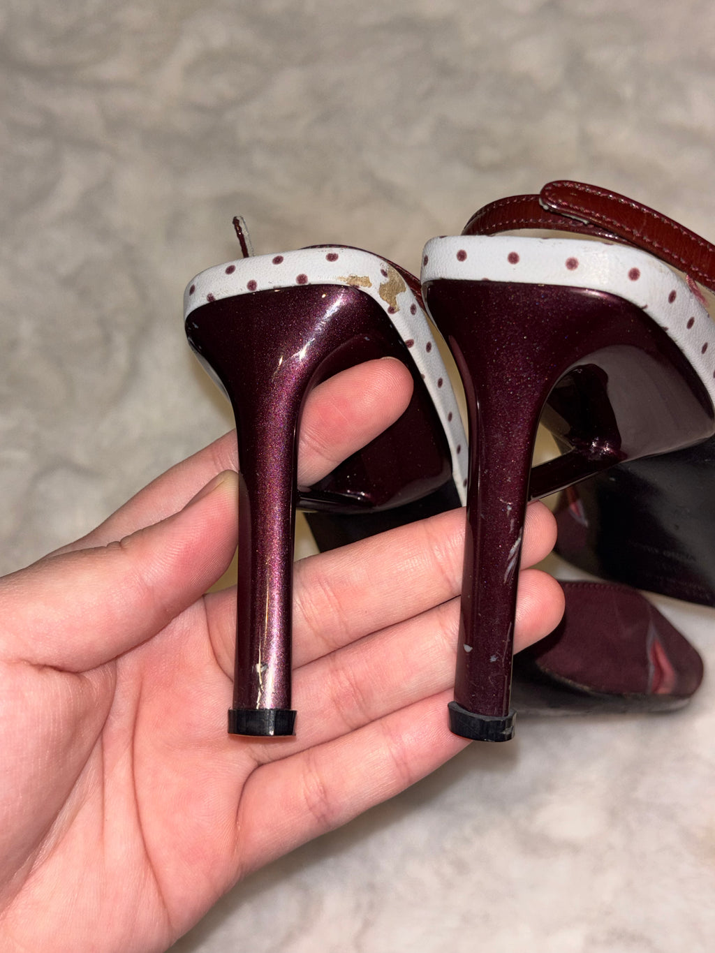 Prada 2000S/S Red Kiss Polka Dot Sling Back