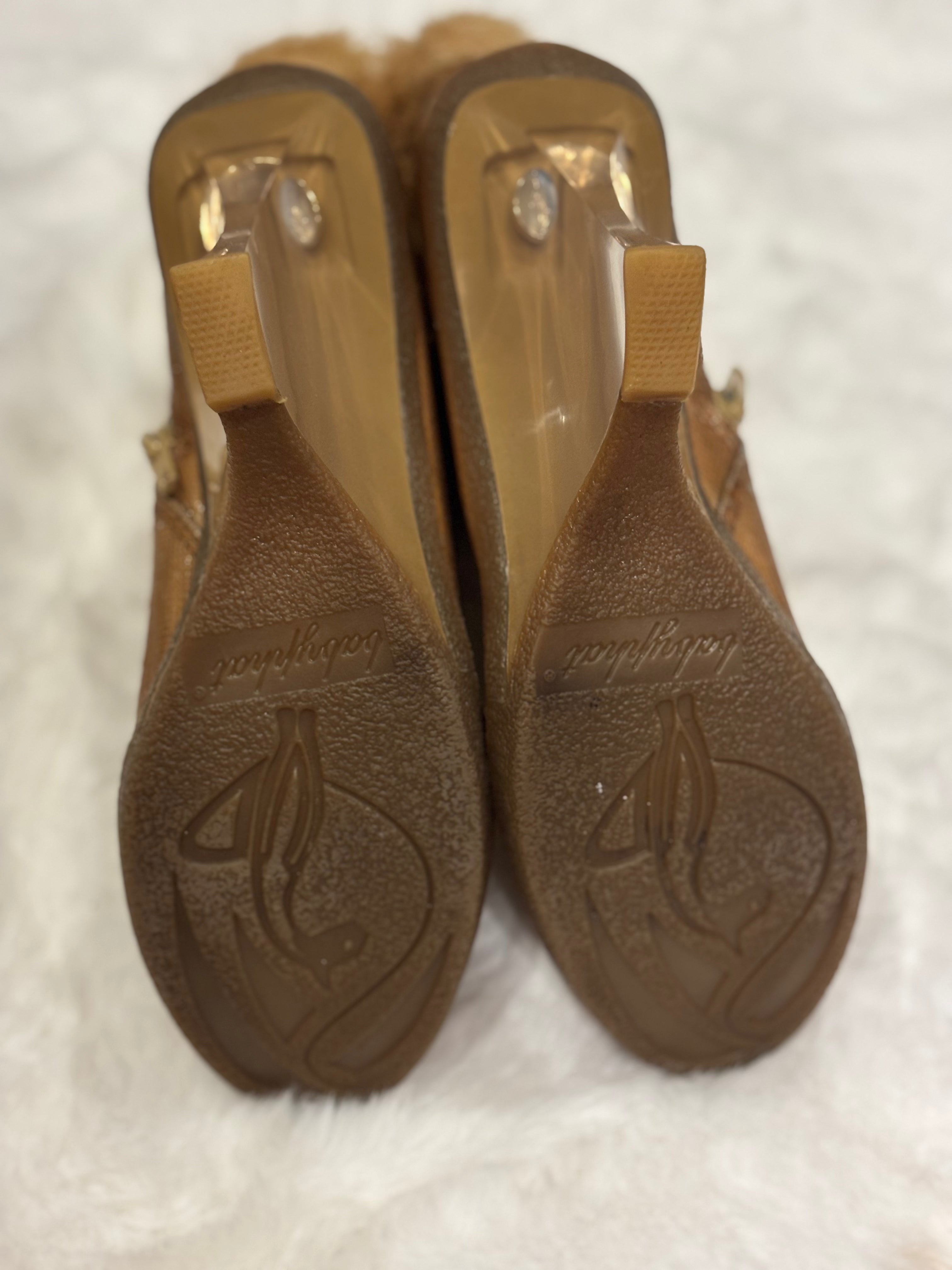 Vintage Baby Phat Faux Fur Ankle Boots in Tan/Brown colour
