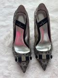 Vintage Baby Phat Grey Monogram Logo Print Heels
