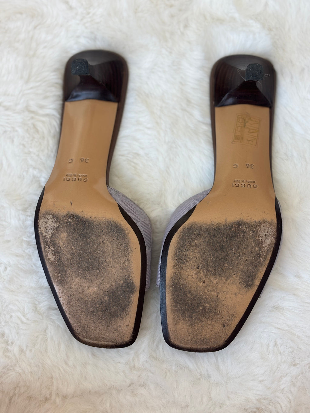 Gucci Lilac Monogram Leather Sandal