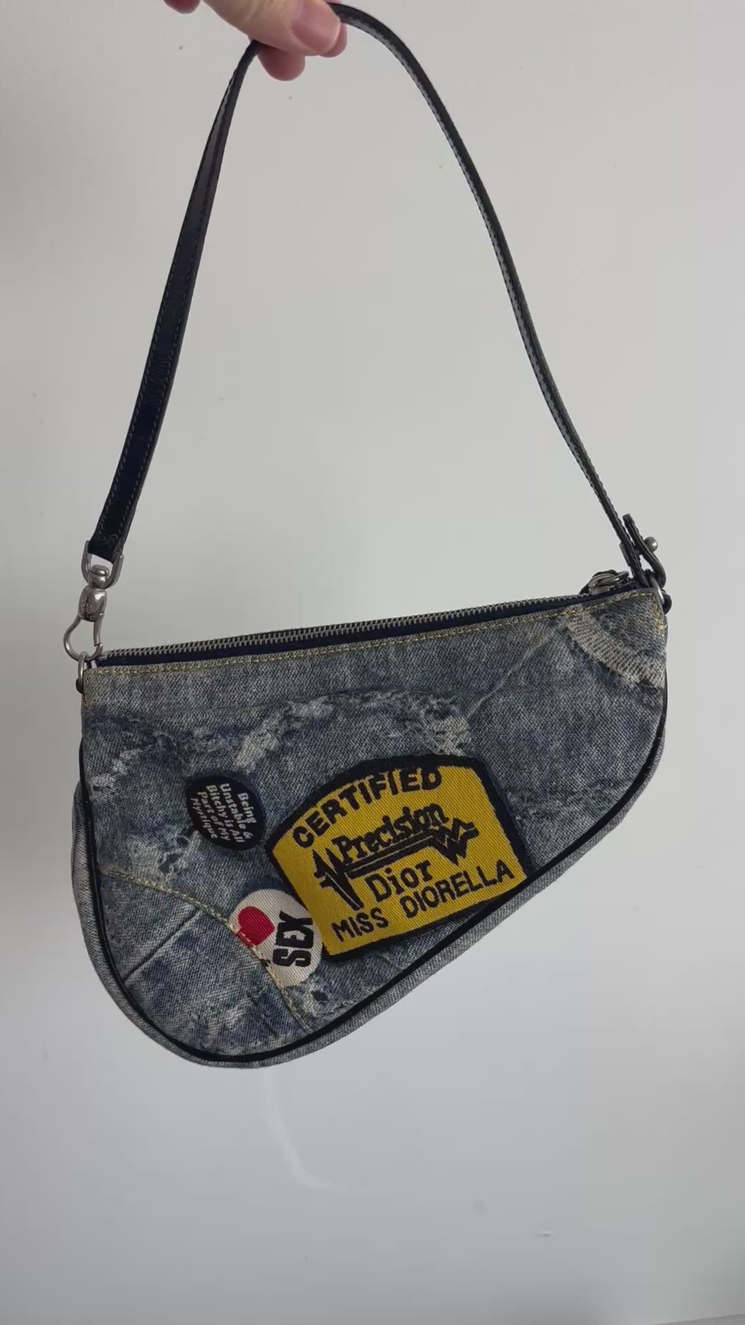 Christian Dior 2001 S/S Miss Diorella Demin Saddle Pochette